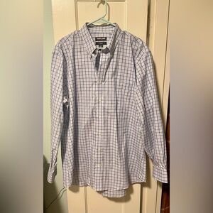 4/$25 bundle deal- Kirkland Signature Blue and White Casual Button Down Shirt